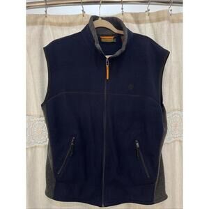 Timberland Men’s Polartec Blue Full Zipper Black Trim Vest Mens L Weathergear
